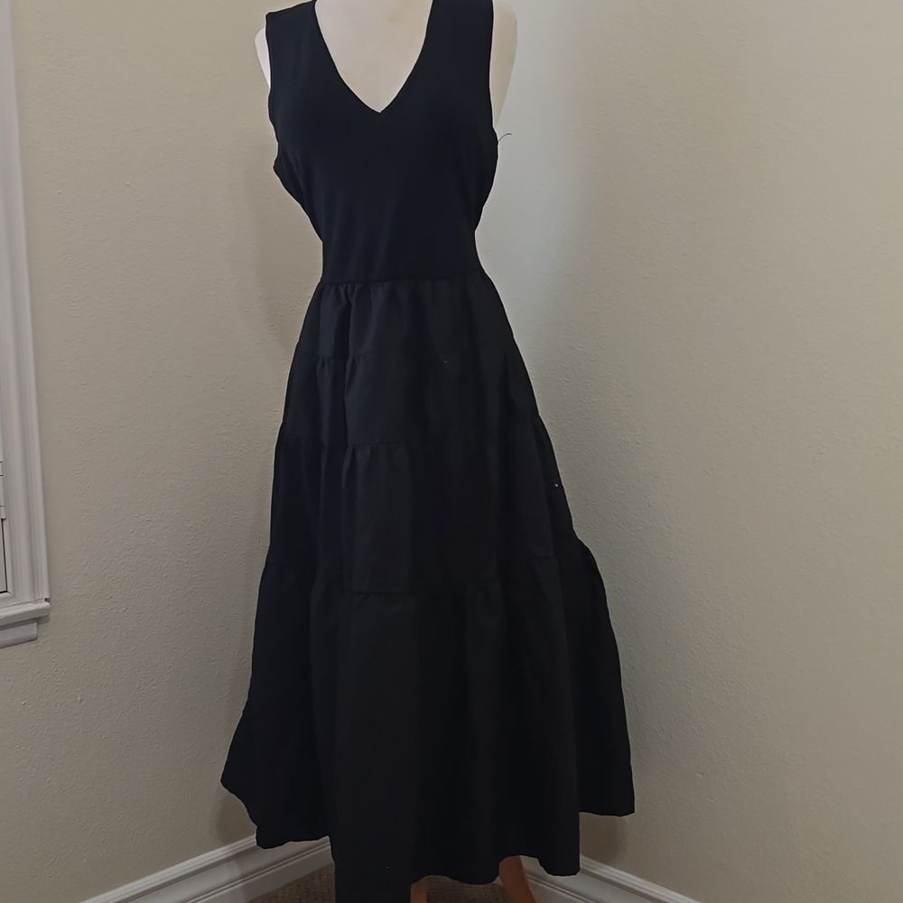 JASON WU Knit Top Tiered Old Money Structured Style Maxi Dress Size Large